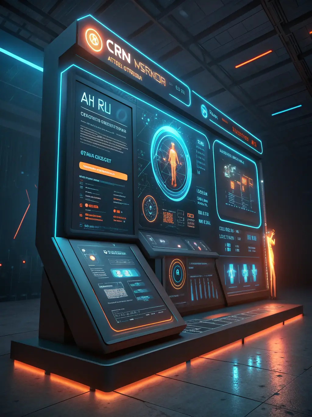 An illustration depicting a CRM dashboard with AI-driven insights, showing personalized customer profiles and predictive analytics for improved decision-making.